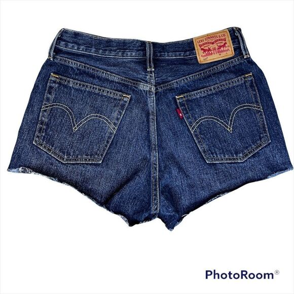 Levi’s 501 Denim Cut off High Rise Shorts Size 28 - Picture 2 of 7